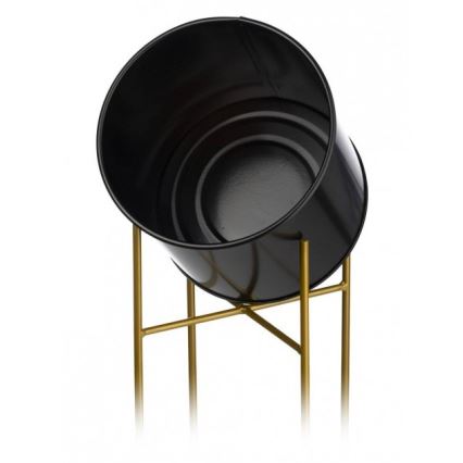 Metal flowerpot OSLO 95x17 cm svart/gyllene