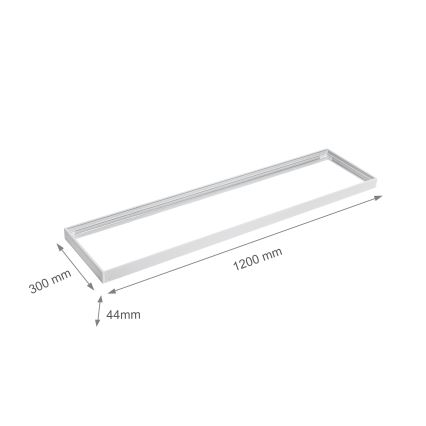 Metal ram för the installation of LED panels 1200x300 mm vit