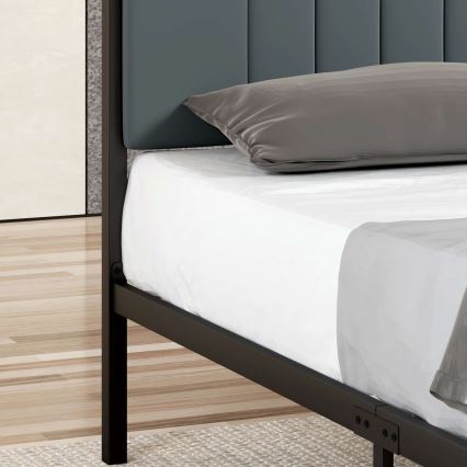 Metall enkelsäng LUNOR 90x200 cm, antracit, maxbelastning 120 kg