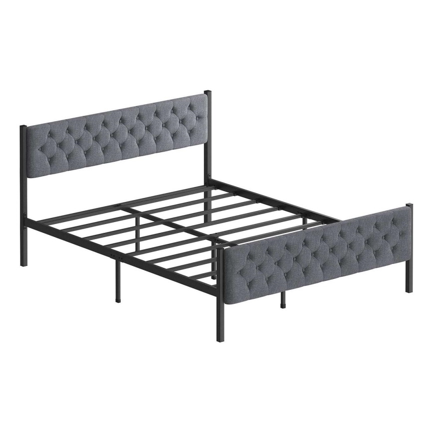 Metallsäng KAROM 120x200 cm, grå, maxbelastning 120 kg