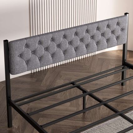 Metallsäng KAROM 120x200 cm, grå, maxbelastning 120 kg