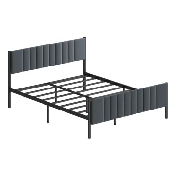 Metallsäng LUNOR 140x200 cm, antracit, maxbelastning 200 kg