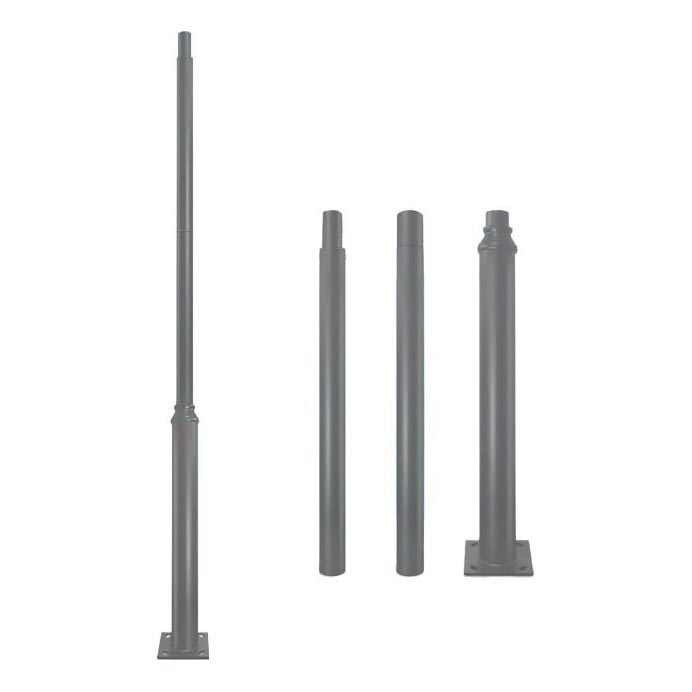 Metallstång för utomhusbelysningsstolpe BASE, 3 m, grå