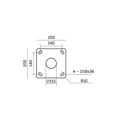 Metallstång för utomhusbelysningsstolpe BASE, 3 m, grå