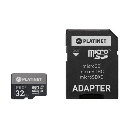 MicroSDHC 32GB U3 Pro 90MB/s + SD-adapter