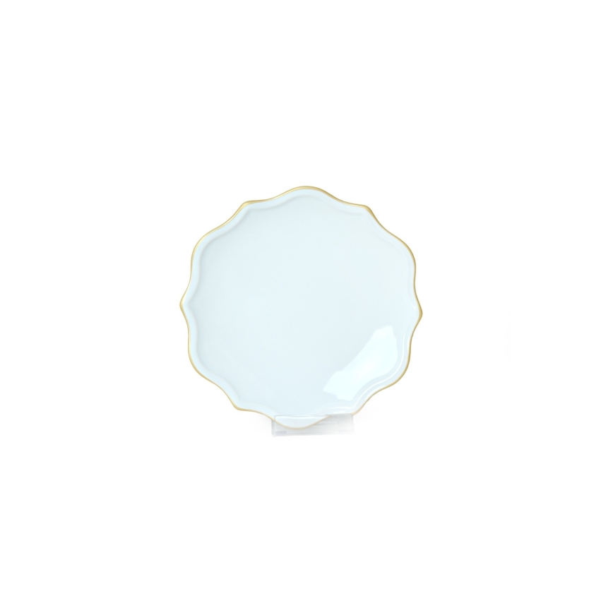 Middagservis 24 delar vit/guld/stengods