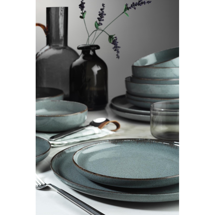 Middagsservis 16 delar, grått porslin