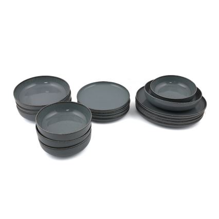 Middagsservis 16 delar, grått porslin