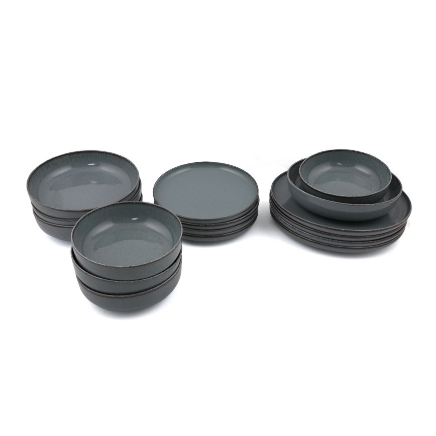 Middagsservis 16 delar, grått porslin