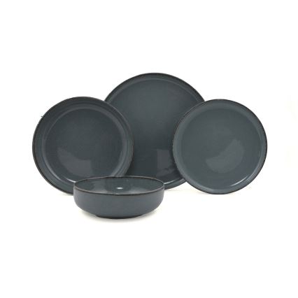 Middagsservis 16 delar, grått porslin