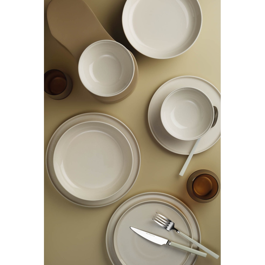Middagsservis 24 delar beige/porslin
