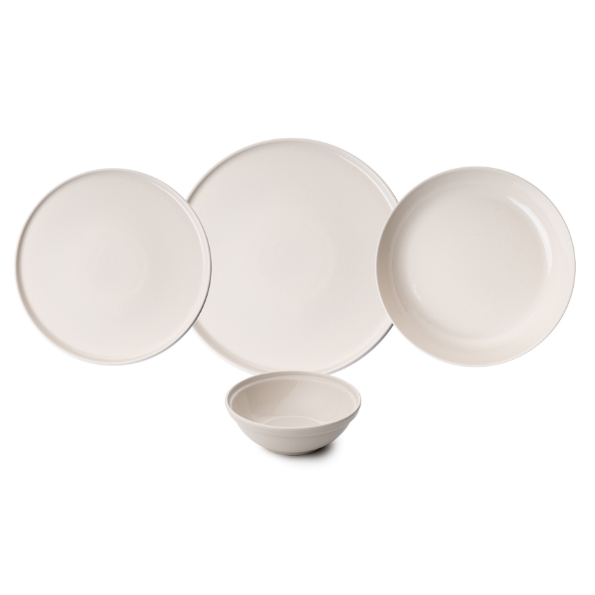 Middagsservis 24 delar beige/porslin