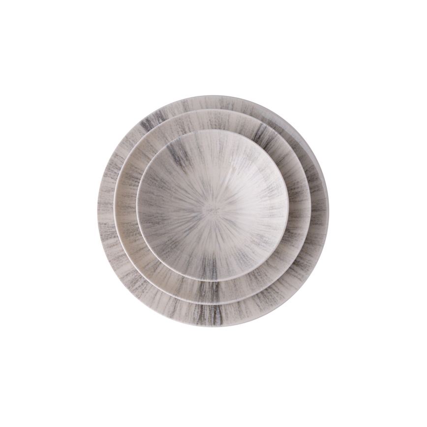 Middagsservis 24 delar grå/porslin