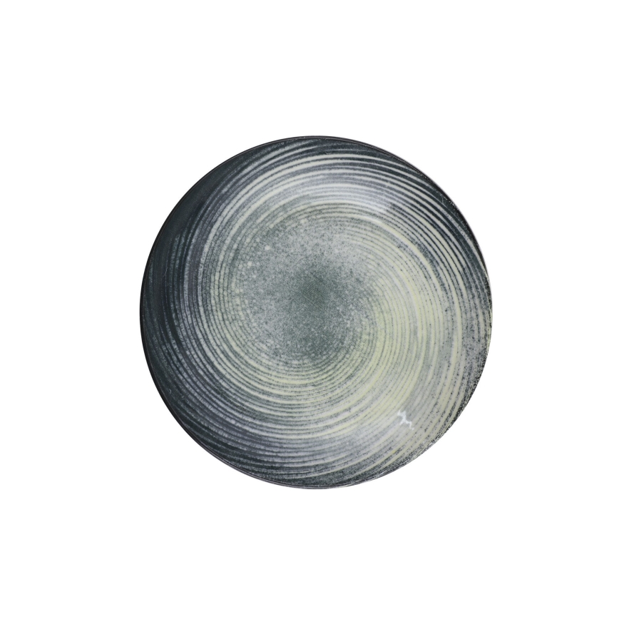 Middagsservis 24 delar, grön/svart, porslin