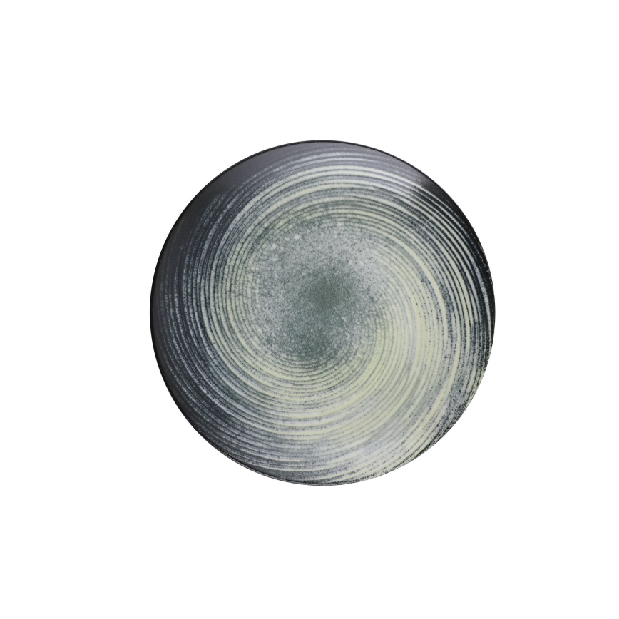 Middagsservis 24 delar, grön/svart, porslin