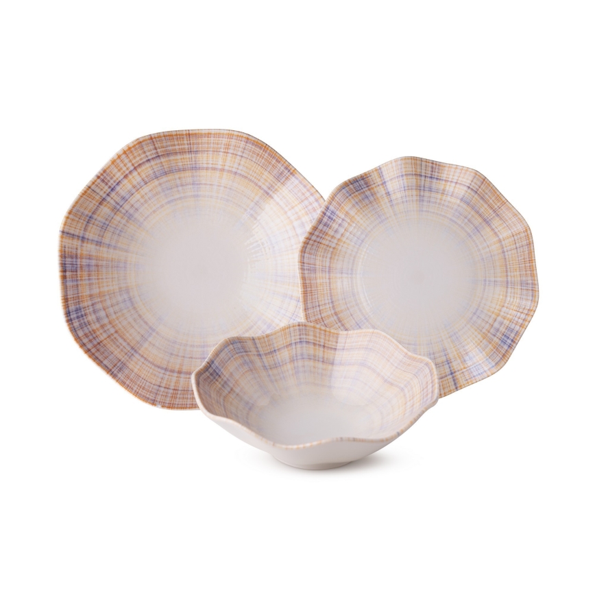 Middagsservis 24 delar, orange/porslin