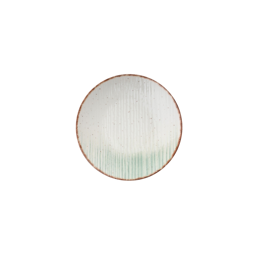 Middagsservis 24 delar vit/grön/porslin