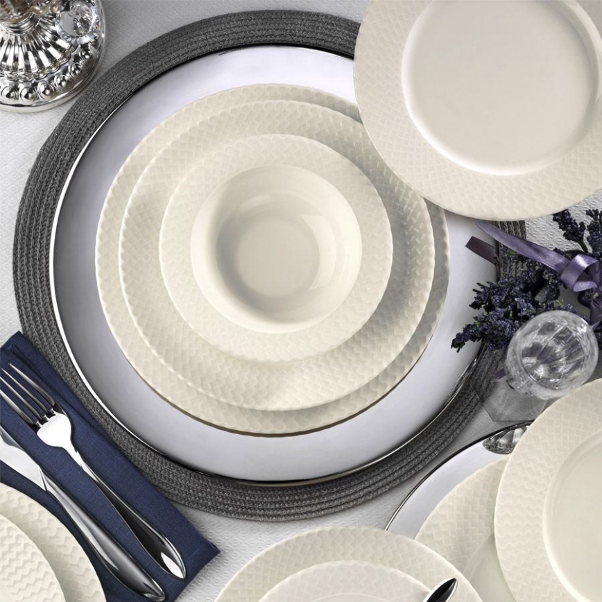 Middagsservis 24 delar vit/porslin