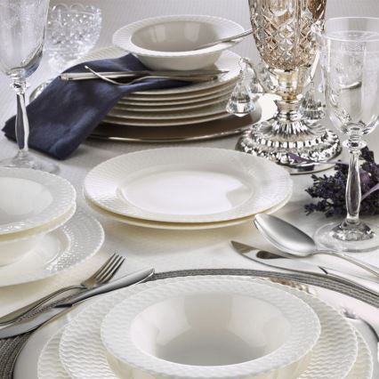Middagsservis 24 delar vit/porslin
