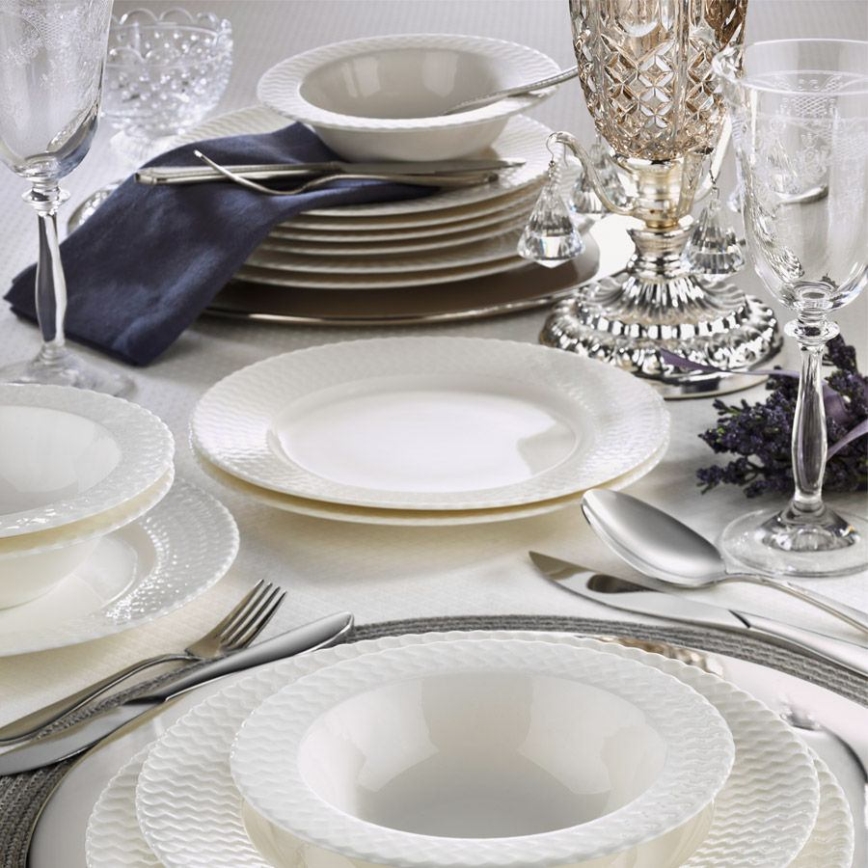 Middagsservis 24 delar vit/porslin