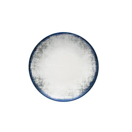 Middagsservis i porslin, 24 delar – vit/blå