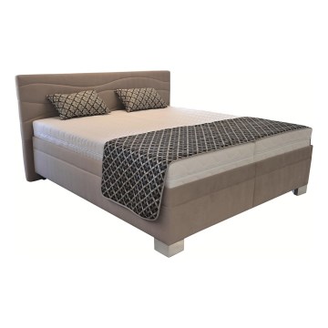 Mjuk stoppad säng med madrass WINDSOR 180x200 cm beige