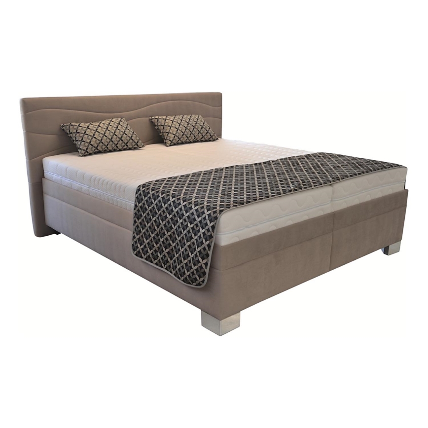 Mjuk stoppad säng med madrass WINDSOR 180x200 cm beige