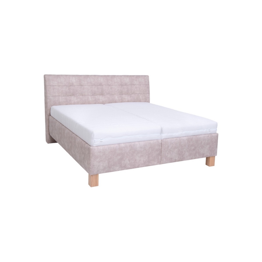 Mjukstoppad säng med förvaring utan madrass VIOLET 160x200 cm beige