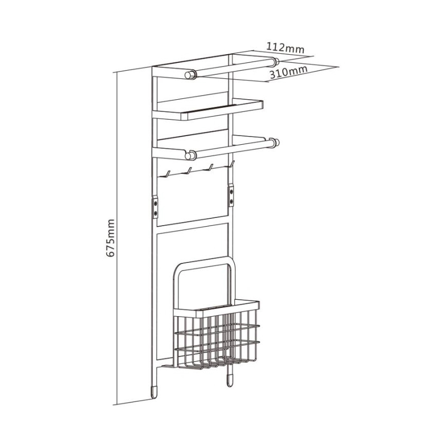 MK FLORIA MKF-21MG02W - Magnetisk organisatör 67,5x31 cm vit