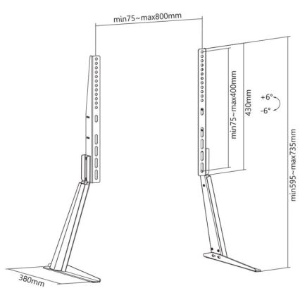 MK FLORIA MKF-21ST841 - Tv-stativ som lutar 32-70“ svart