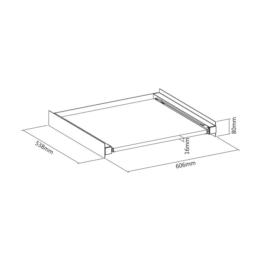 MK FLORIA MKF-23MZ601 - Staplingssats för tvättmaskin och torktumlare med utdragbar hylla 60 cm vit