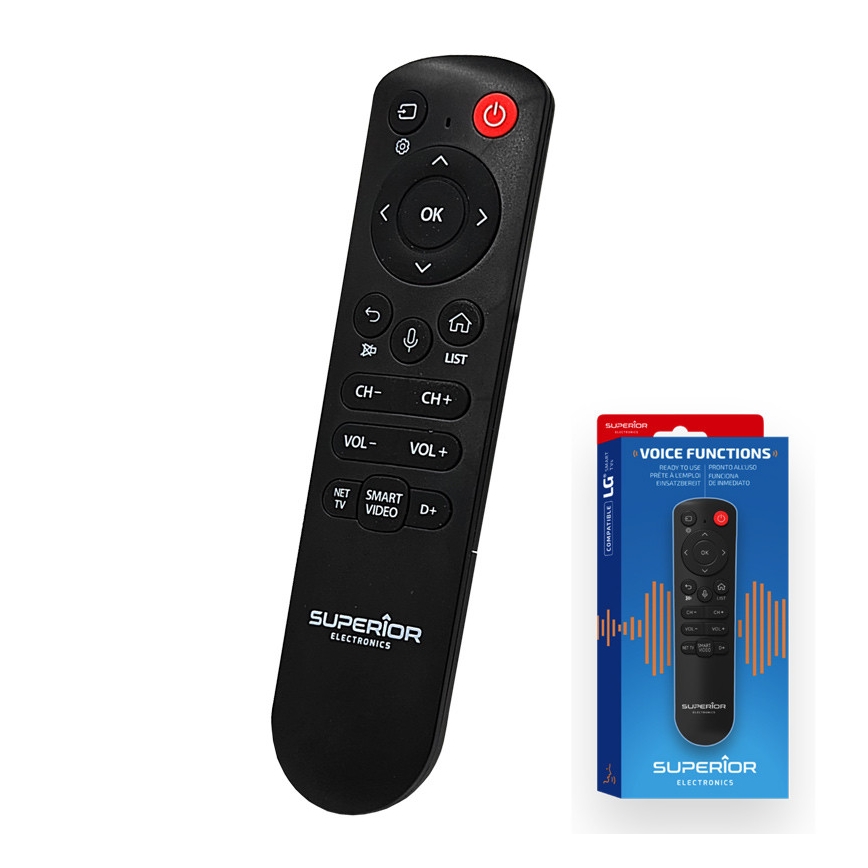 MK FLORIA Superior RC UNI TV LG VOICE - Reservdelsfjärrkontroll för LG-TV, 2xAAA