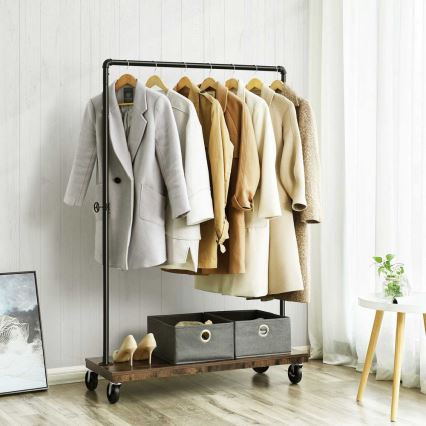 Mobil fristående klädhängare LINEA brun/svart