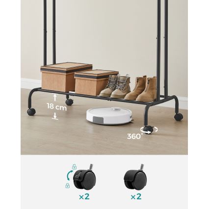 Mobil fristående klädhängare LINEA svart