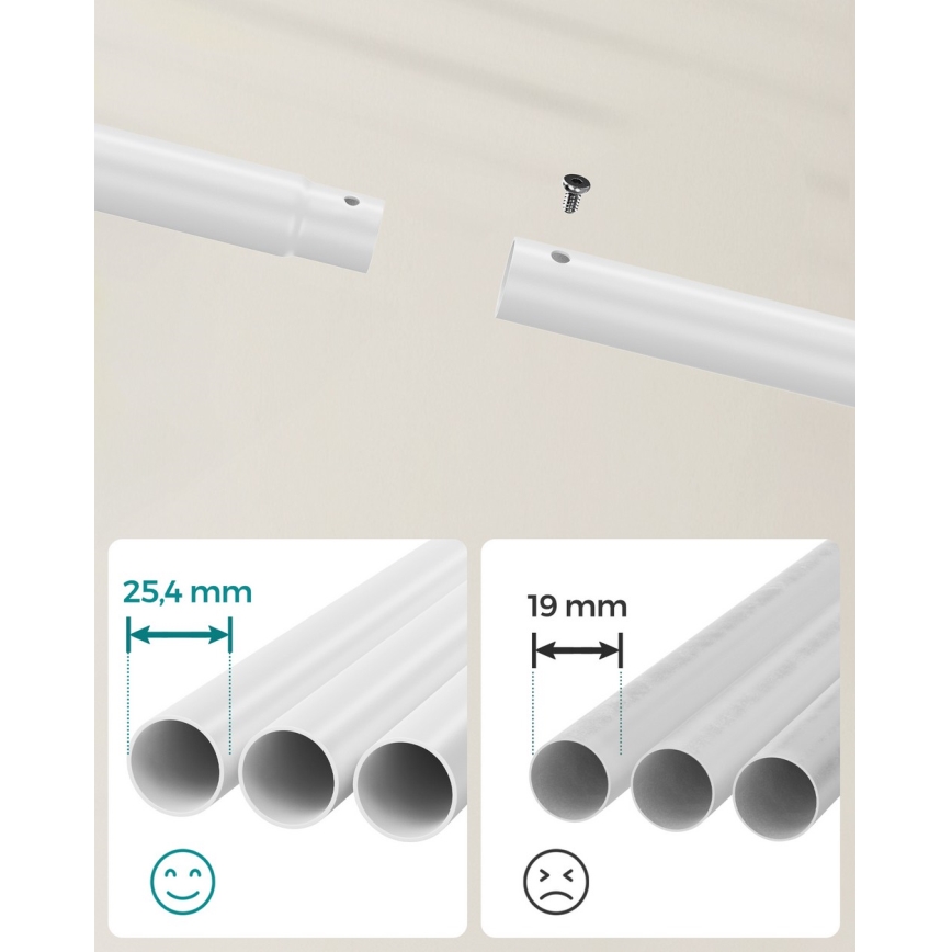 Mobil fristående klädhängare LINEA, vit