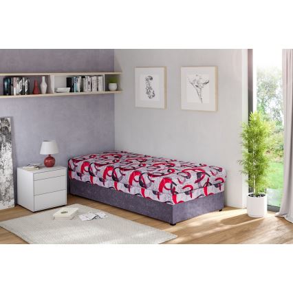 Möblerad dagbädd med förvaringsutrymme ESTEL 90x200 cm grå