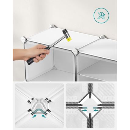 Modulärt hyllsystem med fack BOXIFY, vit