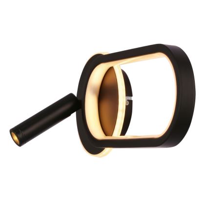 LED Vägglampa MONET LED/13W/230V + LED/2W 3000/4000/6000K svart