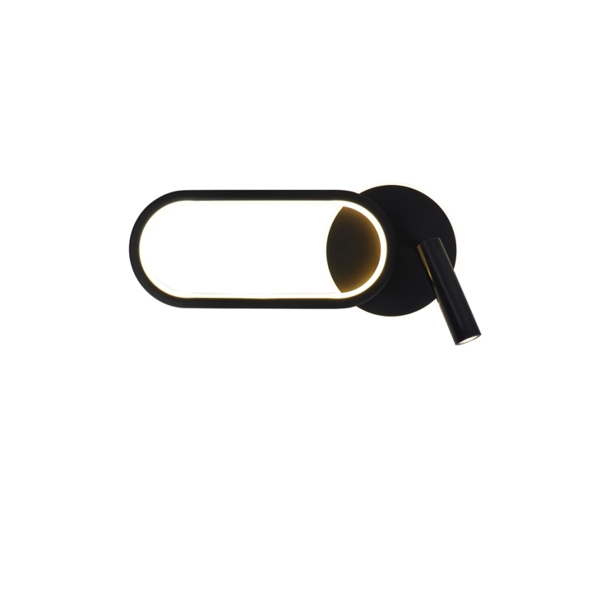 LED Vägglampa MONET LED/13W/230V + LED/2W 3000/4000/6000K svart