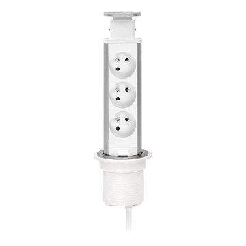 Monterbar uttagskolonn för bordsskiva, 3x230V