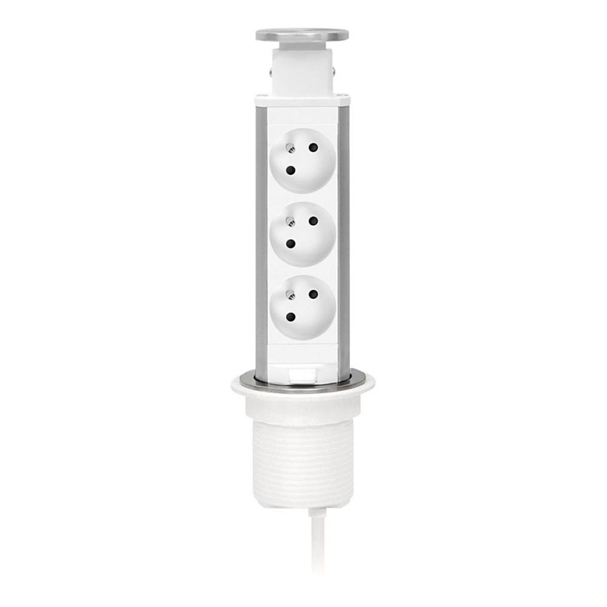 Monterbar uttagskolonn för bordsskiva, 3x230V