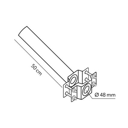 Monteringsfäste för utomhusbelysning BASE, Ø 48 mm, svart