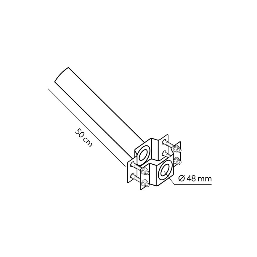 Monteringsfäste för utomhusbelysning BASE, Ø 48 mm, svart