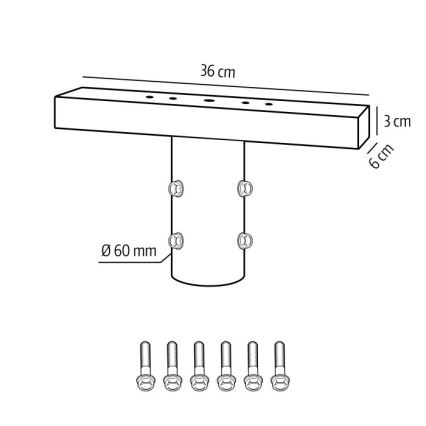 Monteringsfäste för utomhusbelysning BASE Ø 60 mm svart