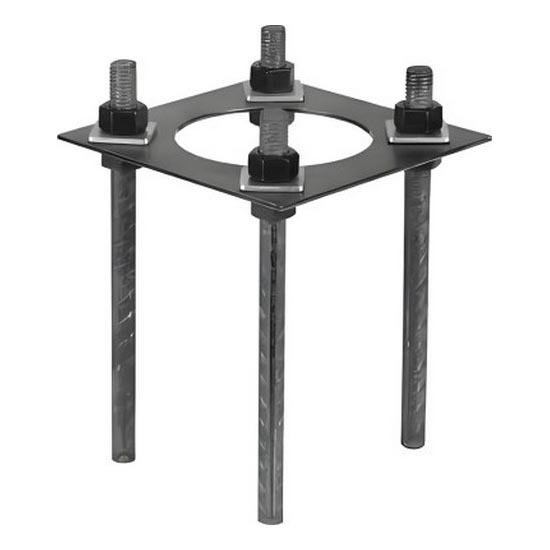 Monteringsplatta för utomhusbelysningsstolpe BASE 20x20 cm svart