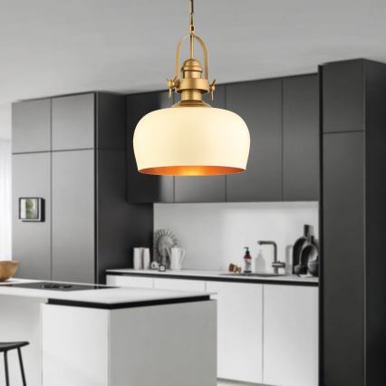 MONZA hängande lampa 1xE27/40W/230V, diameter 30 cm, kräm/bronze