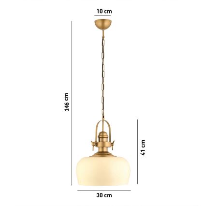 MONZA hängande lampa 1xE27/40W/230V, diameter 30 cm, kräm/bronze