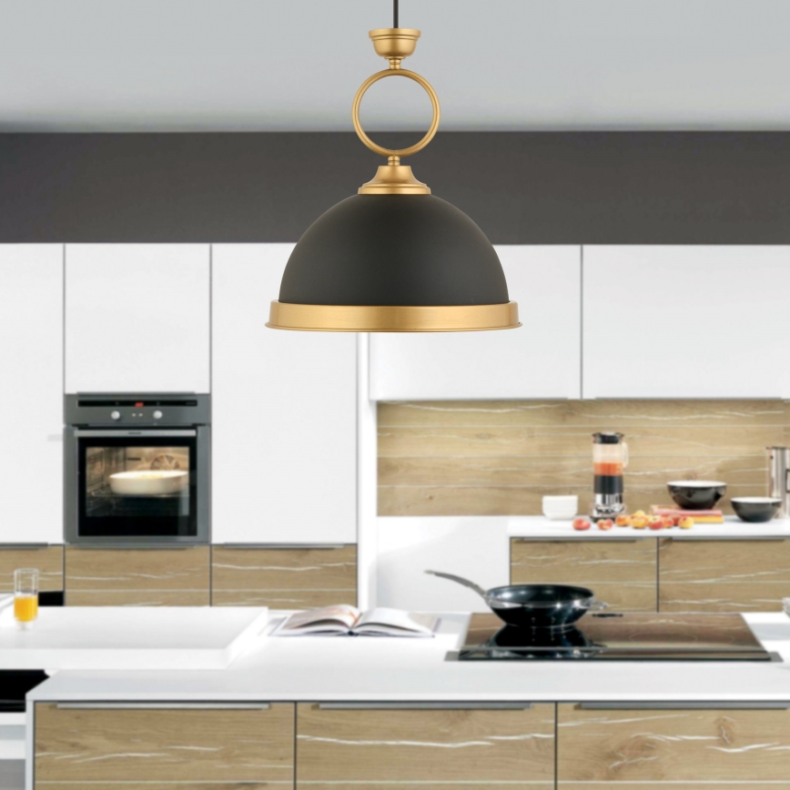 MONZA hänglampa 1xE27/40W/230V diameter 30 cm svart/brons