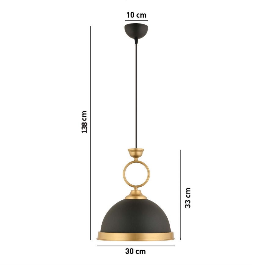 MONZA hänglampa 1xE27/40W/230V diameter 30 cm svart/brons