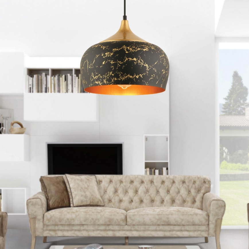 MONZA pendel 1xE27/40W/230V, diameter 30 cm, svart/bronze